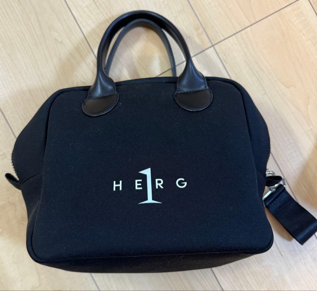 HERG （エルグワン）ブラック ハンドバッグ カートバッグ おまけ付き