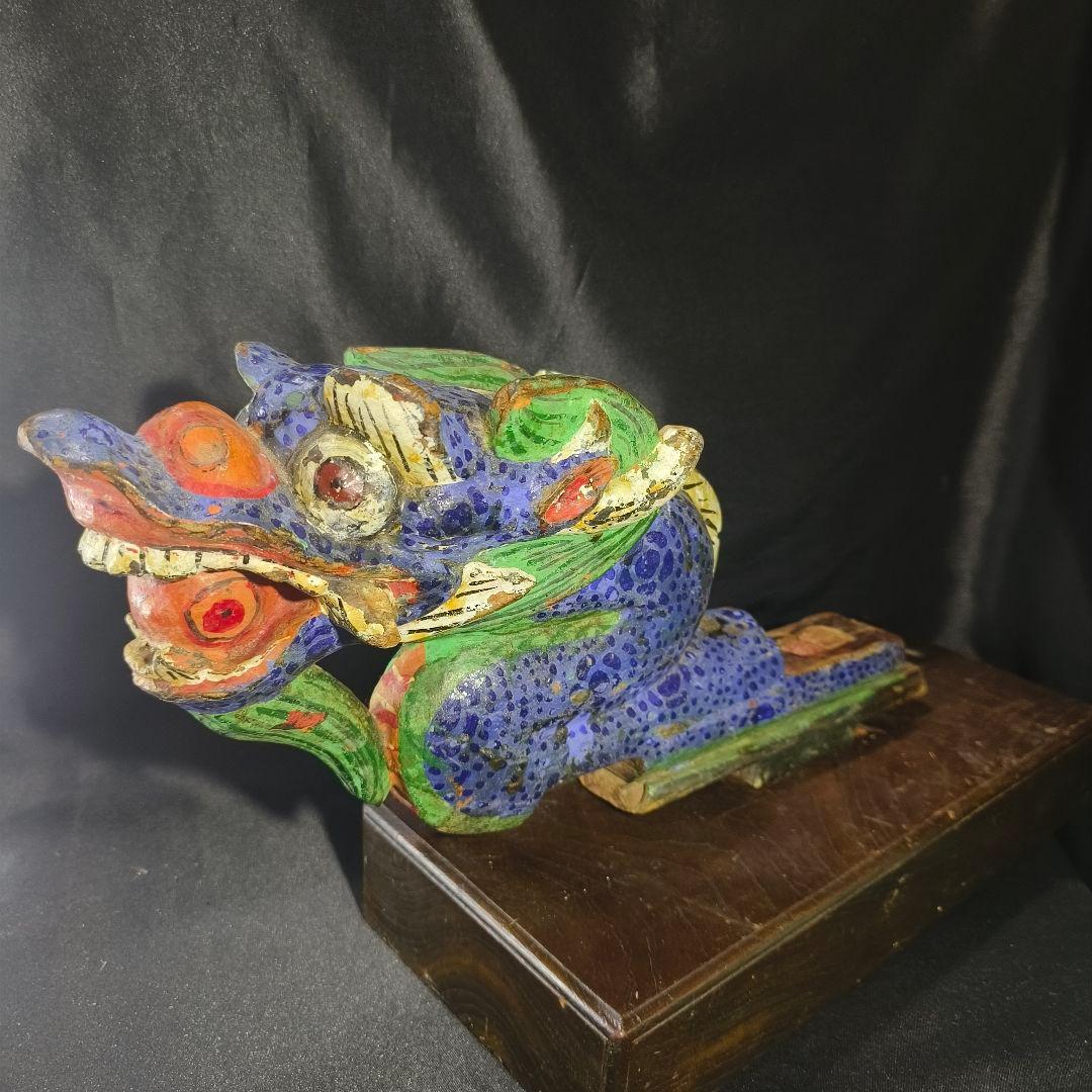 中国骨董 木彫竜頭 明清古建築 木鼻 だんじり 地車 寺流出古美術品 コレクター