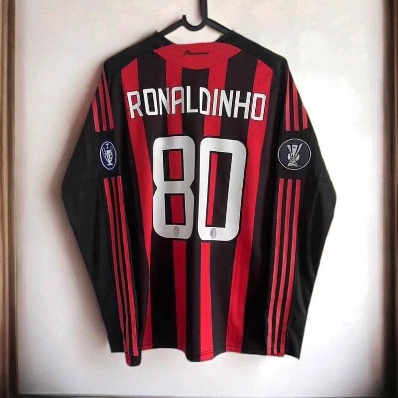 08-09 ACミラン RONALDINHO 80番 長袖 シャツ
