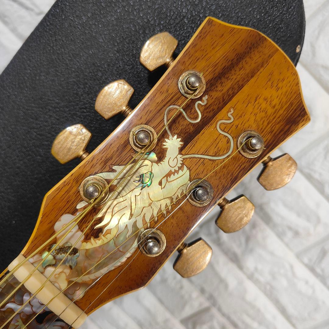 豪華アバロン！オールコア単板 アコースティックギター 龍インレイ フルコア 希少