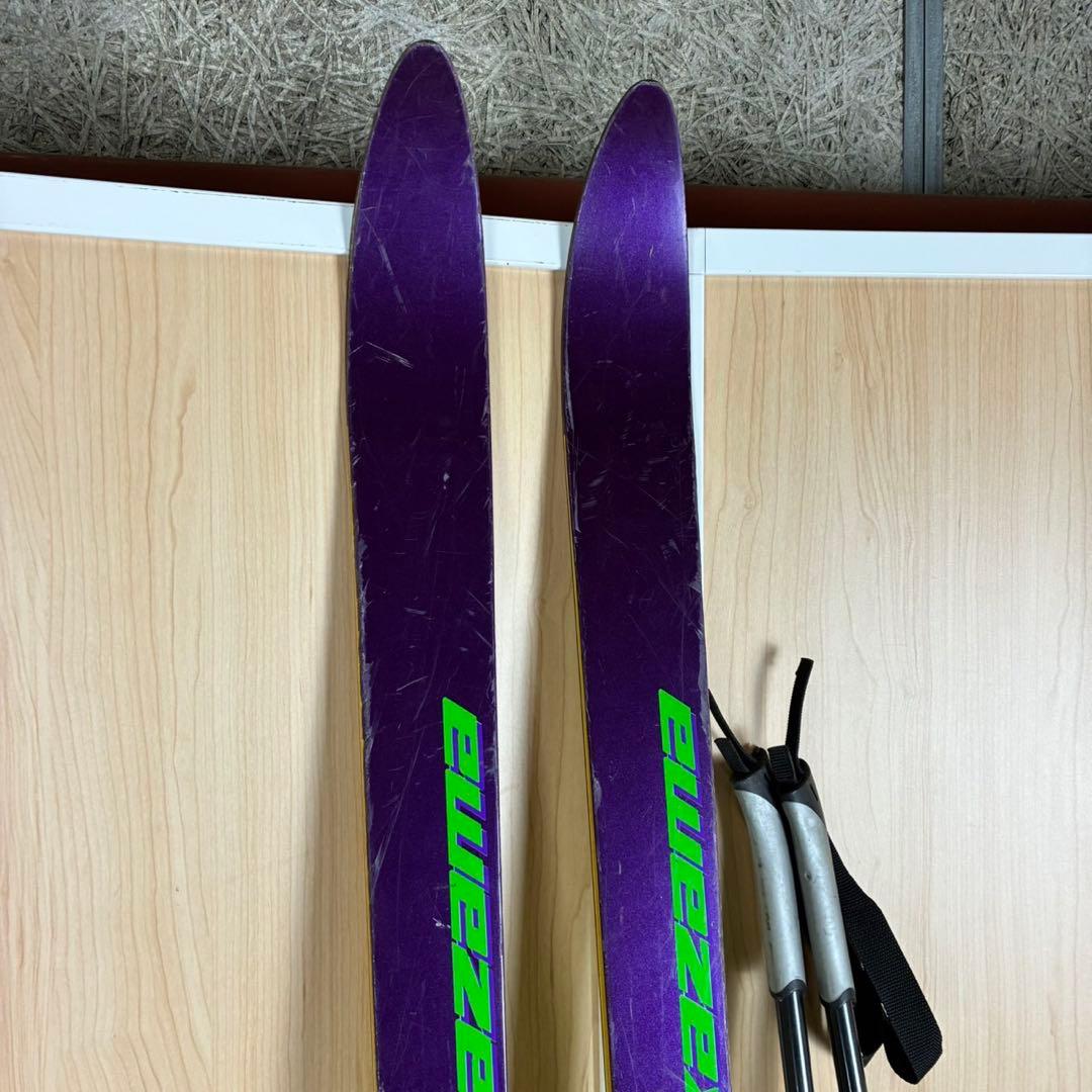 【送料込】KAZAMA テレマークスキー板　ポール　セット　山スキー