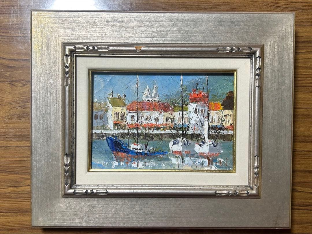 渡部ひでき　「オンフルール」 油彩画 　F8号　（油絵、風景画、ヨーロッパ）