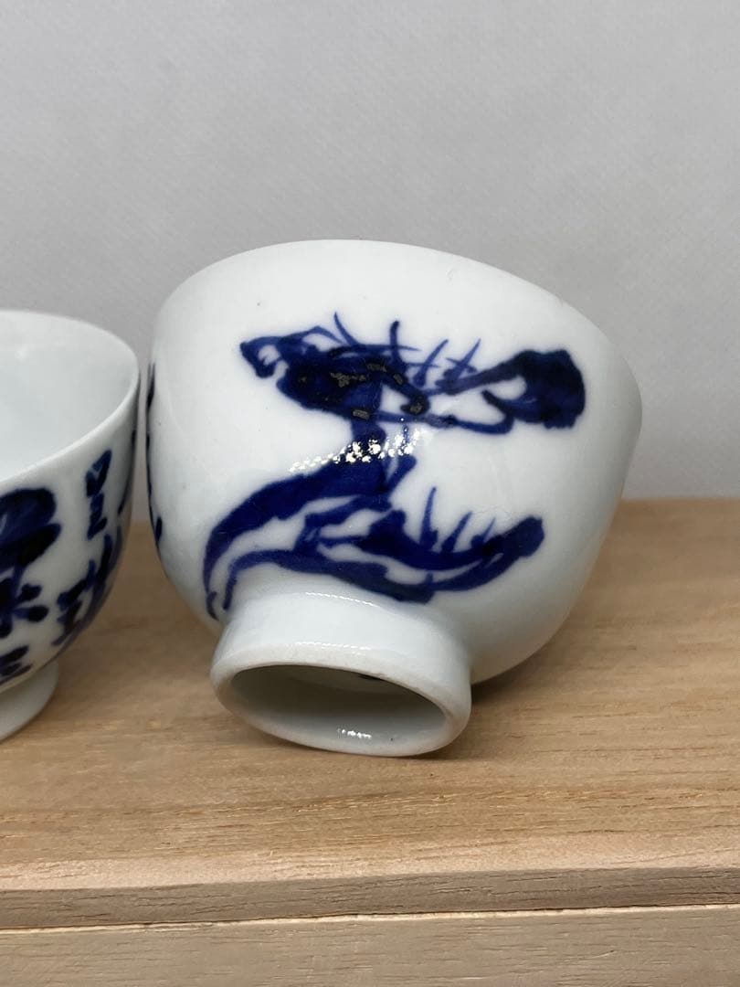 6代　高橋道八作　富岡鉄斎画　合作　茶碗2個　桐箱入り　骨董