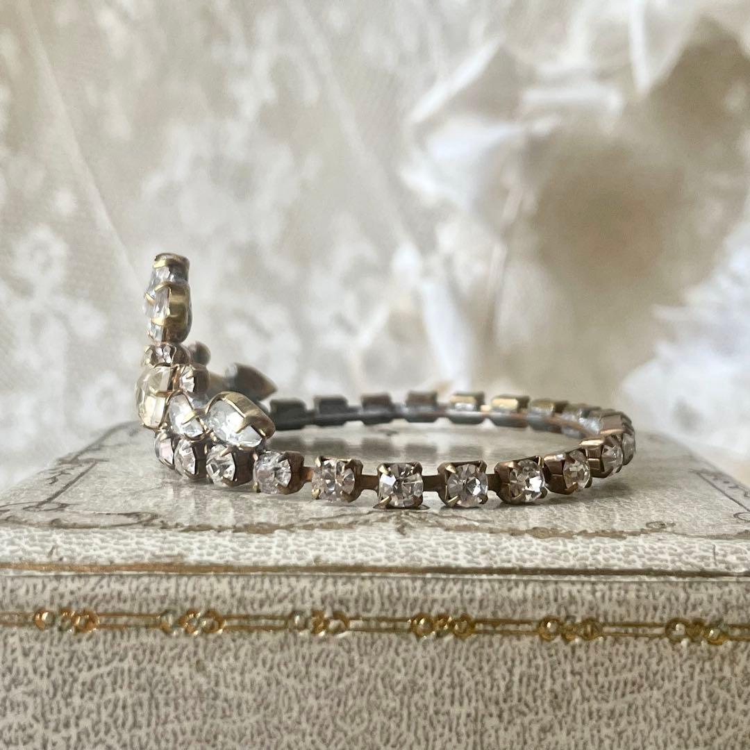 チェコガラスドールティアラA ラインストーン　フランスアンティークヴィンテージ