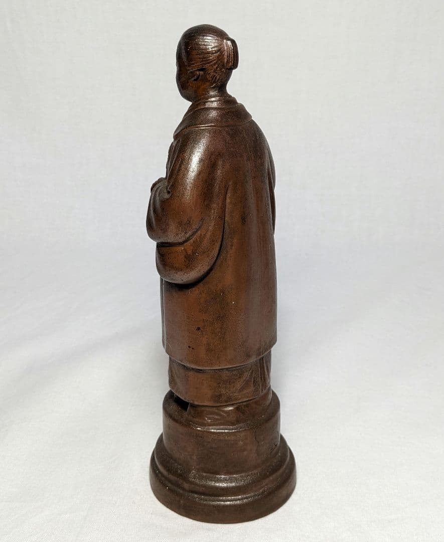 西村春湖 備前焼 奥村五百子像 春湖苑識箱 陶像 陶器人形 人物像 在銘 置物