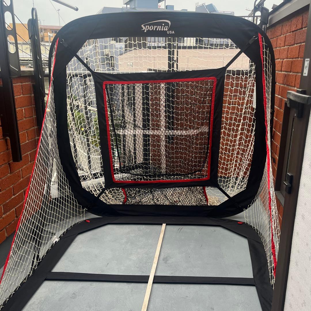 Spornia 30秒設置　折り畳み式野球用ネット　収納バッグ付き黒