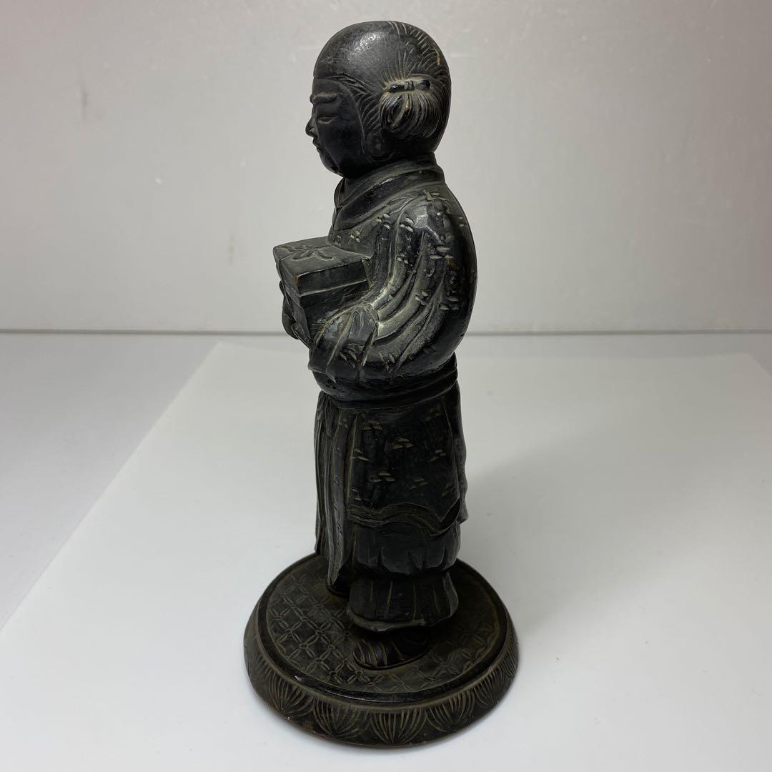 古銅　童子神　1804g 木箱付　トコエ　東さ7-0424☆2F