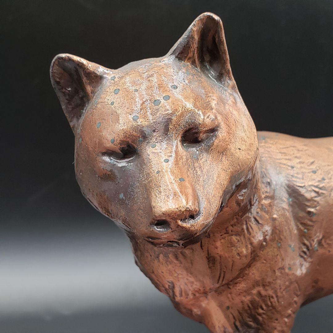 ⑪金属美術工芸品 戌置物 犬 イヌ 銅 秀作