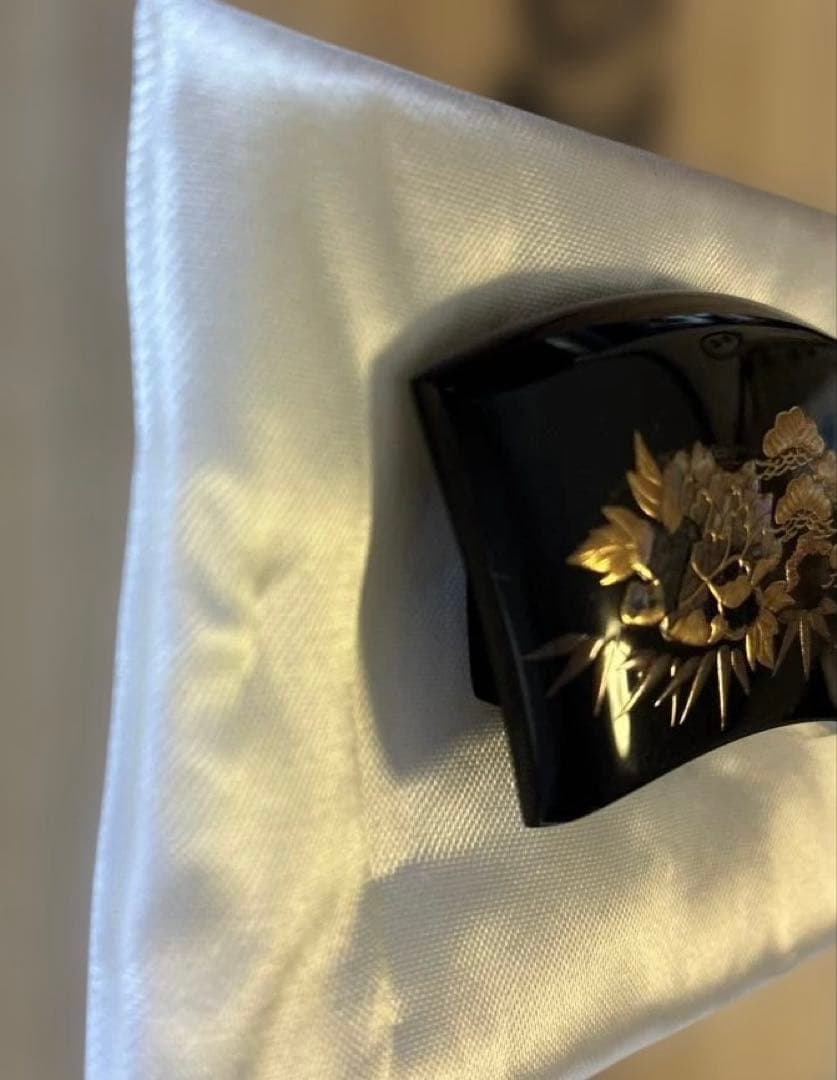 百貨店購入　松山武司 鼈甲工芸品　和装小物　蒔絵 帯留 べっ甲