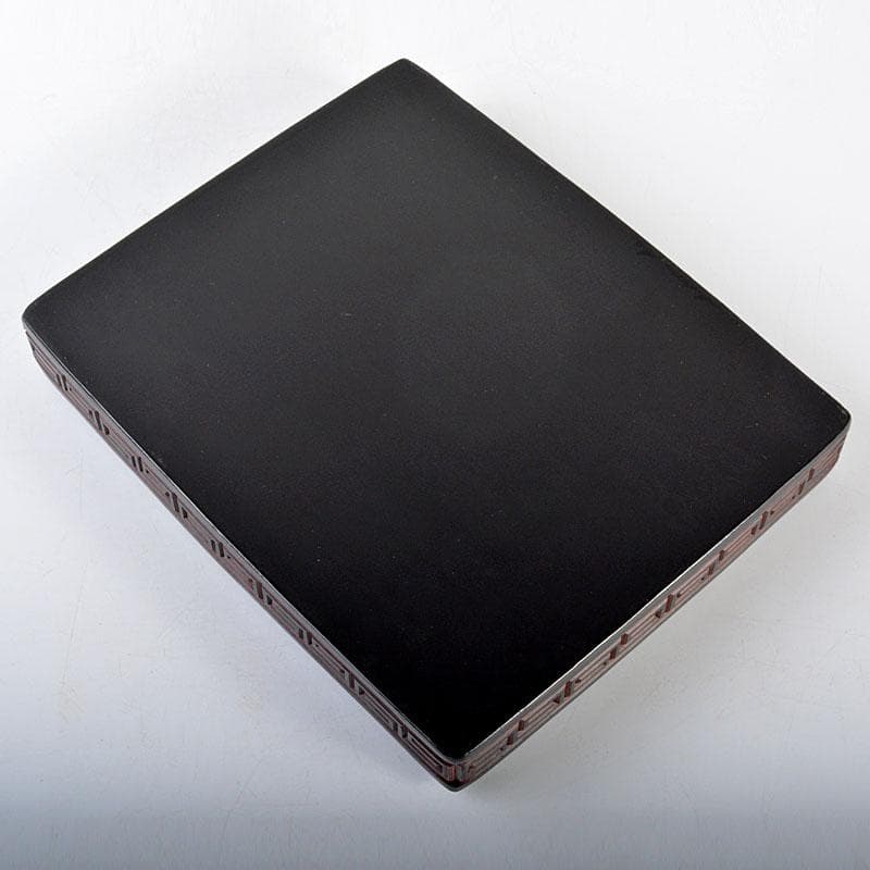 中国　唐物　堆朱　堆黒　倶利雕　四方硯箱　D　R5842