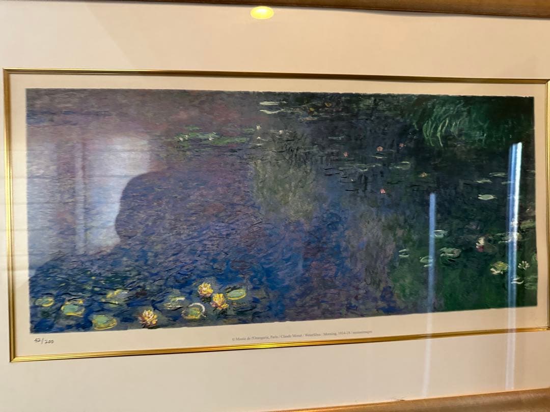 クロード・モネ 睡蓮 リトグラフ 約70cm x 30cm