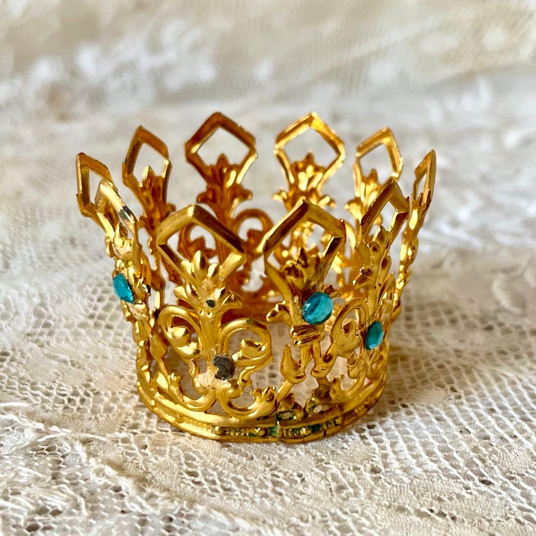 新春アンティーク福袋④ビスクドール&ドール用小物8点セット　チェア&王冠&パニエ