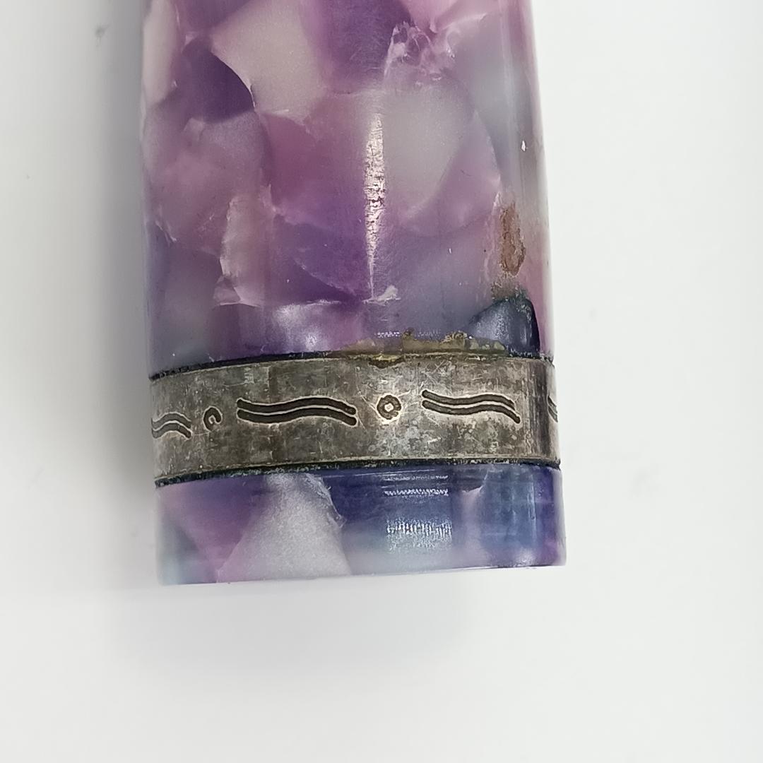 希少 マーレン K18 万年筆 イタリア製 マーブル パープル 流通少