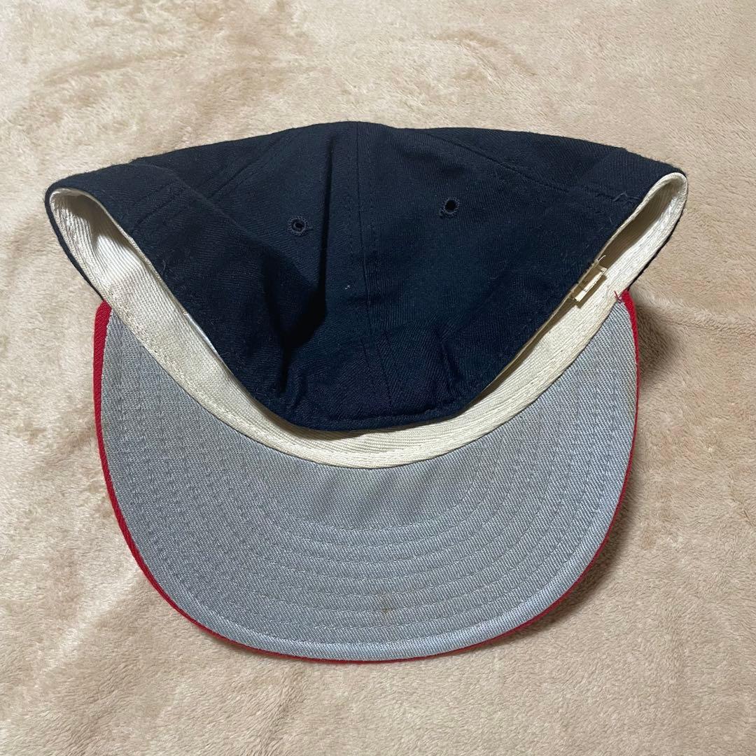 90s USA製 NEWERAアトランタブレーブス キャップ ネイビー レッド