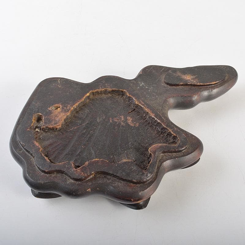 中国　鑑賞石　太湖石　霊壁石　置物　唐木台付　V　R7487