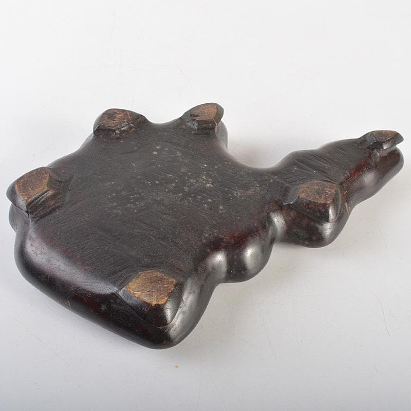 中国　鑑賞石　太湖石　霊壁石　置物　唐木台付　V　R7487