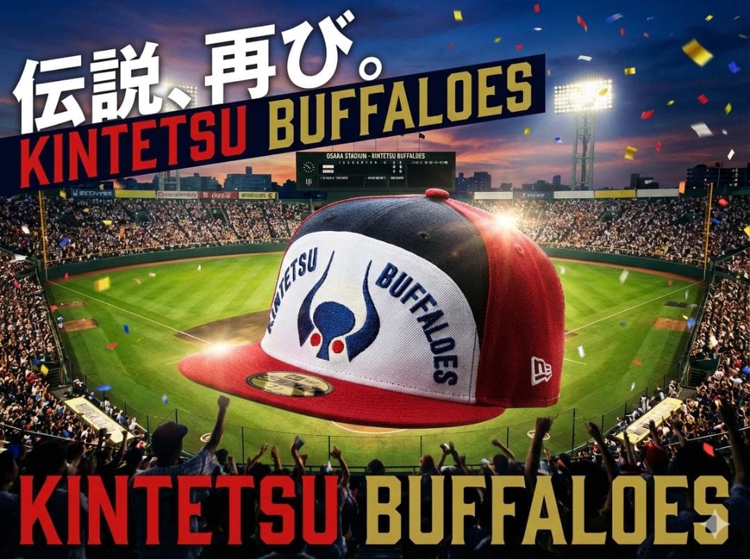 【新品未使用】岡本太郎 デザイン 近鉄バファローズ ニューエラ キャップ