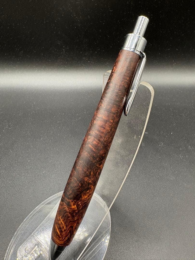 512極上　ホンジュラスローズウッド　瘤杢　木軸シャーペン　ボールペン