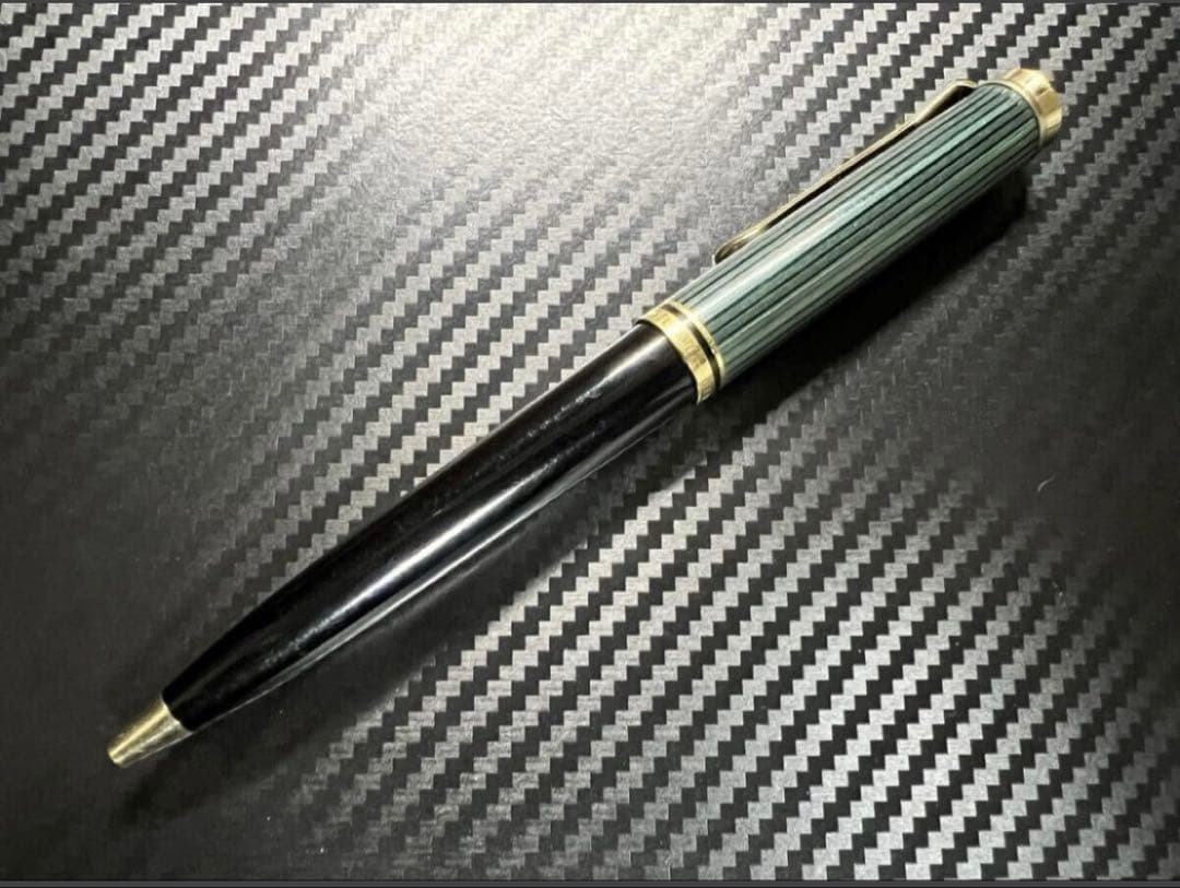 極美品 ペリカン K800 緑縞 ボールペン