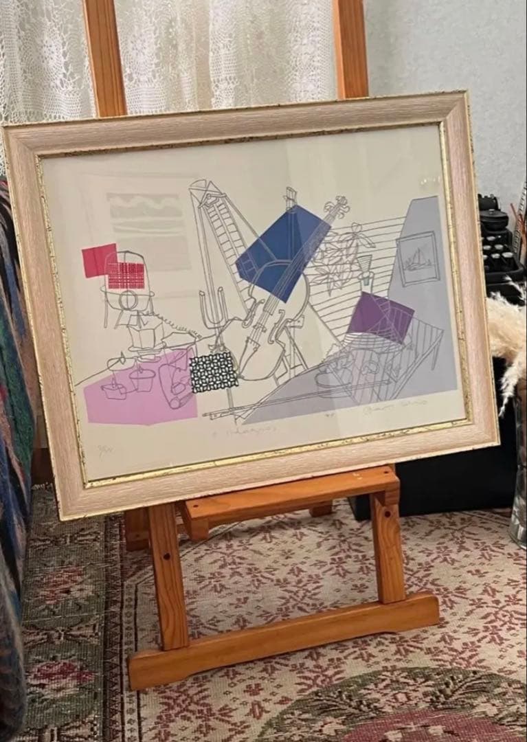 希少　限定　シルクスクリーン　サイン、ED アンティーク　ジニーキム　コラージュ