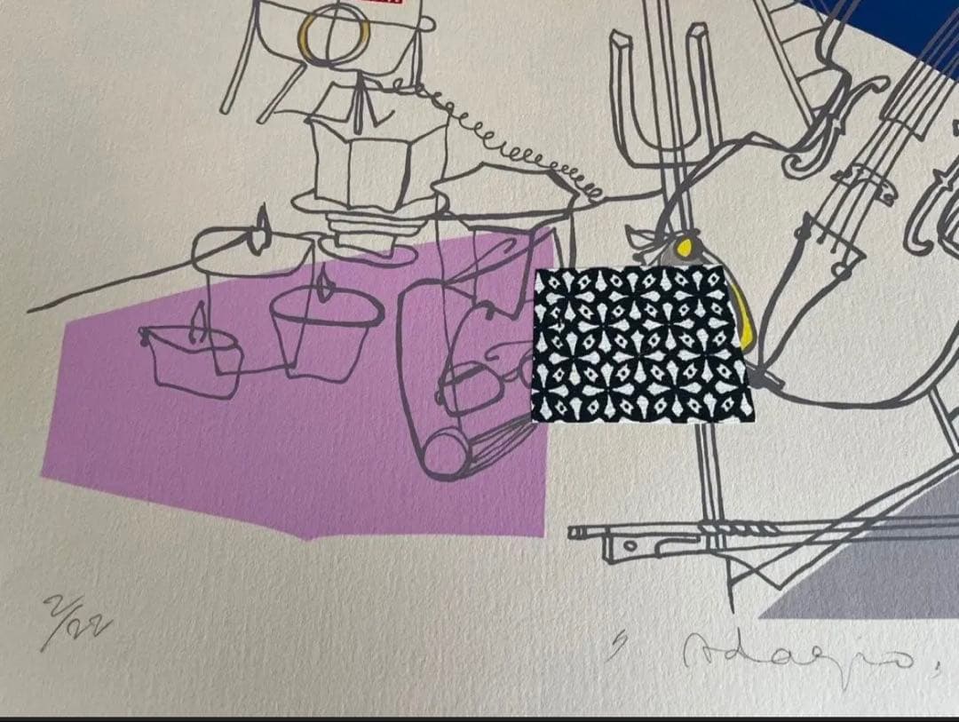 希少　限定　シルクスクリーン　サイン、ED アンティーク　ジニーキム　コラージュ