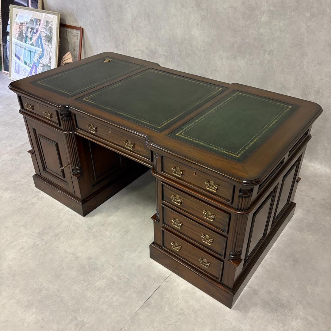 プレジデントデスク 両袖 デスク　アンティーク マホガニー 社長デスク