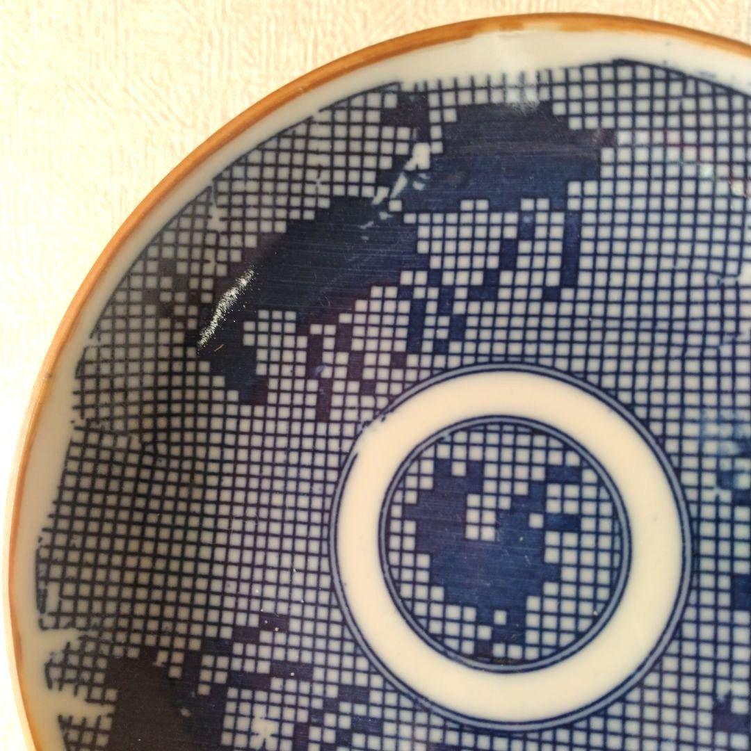 古伊万里明治印判動物図平皿ニワトリ山羊ラクダ