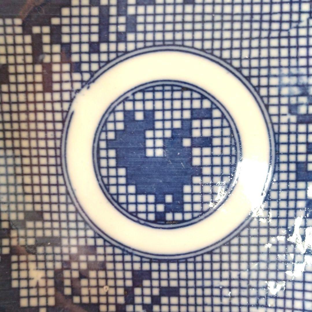 古伊万里明治印判動物図平皿ニワトリ山羊ラクダ