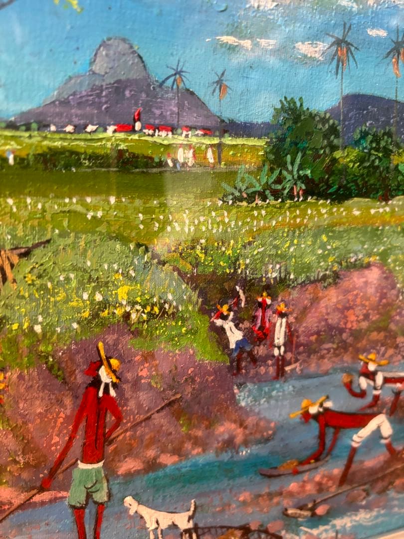 絵画 油彩 額装 油絵 中島岩雄　遺作　ブラジル　砂金