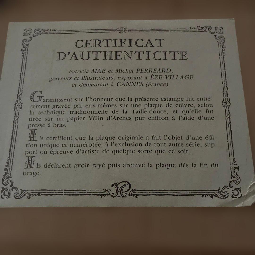 patricia MAE and Michel PERREARD 猫　銅版画