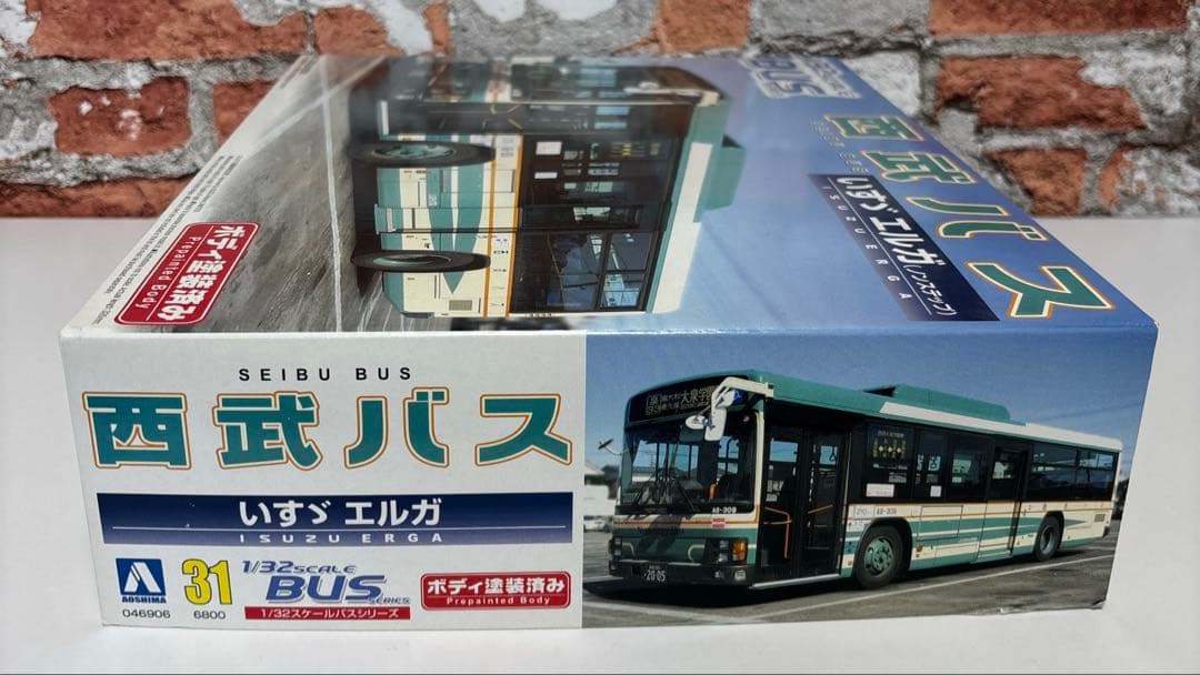 タ*ク様 アオシマ　西武バス　いすゞエルガ　ノンステップバス　ボディ塗装済み　1
