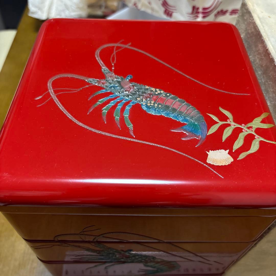 琉球塗　重箱　未使用　1カ所割れ