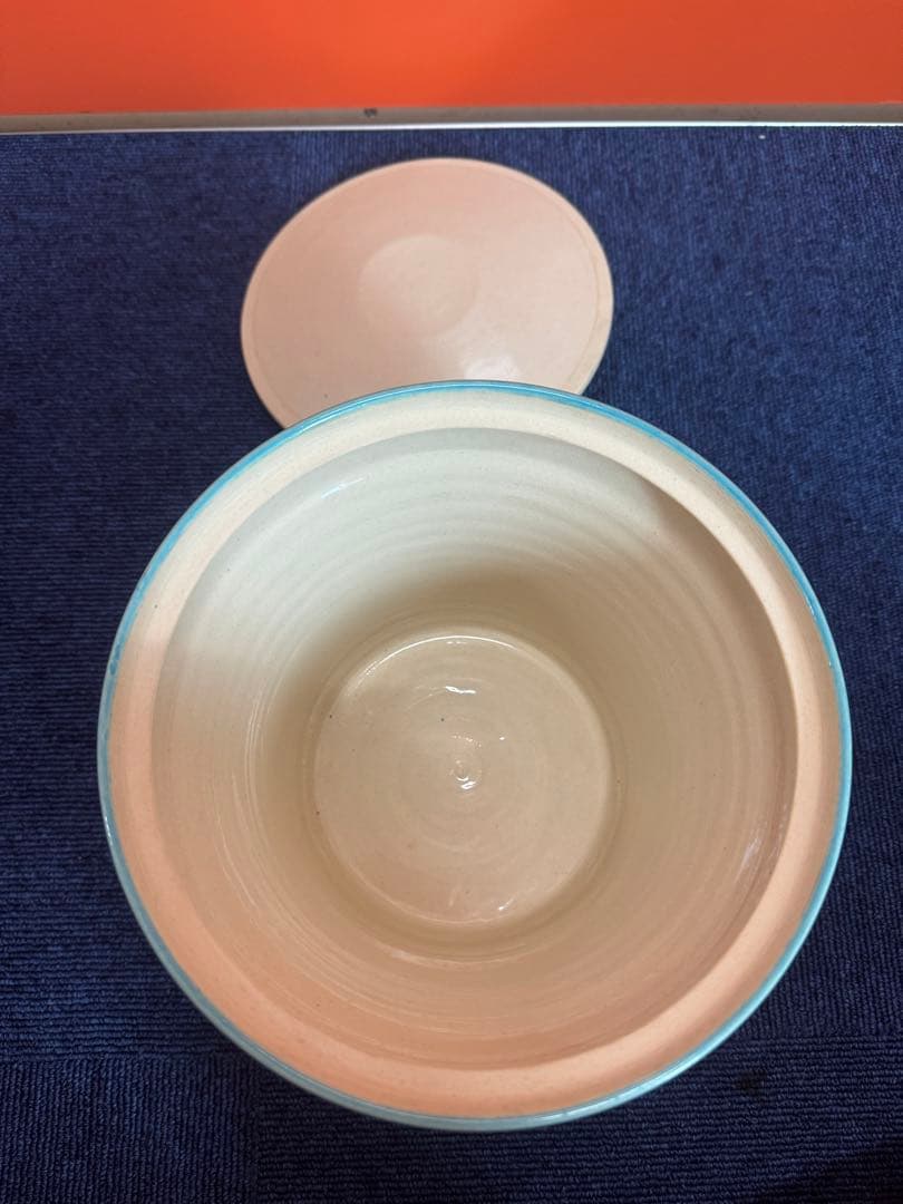 1824 平安嘉和作　浅黄交趾　水指　未使用