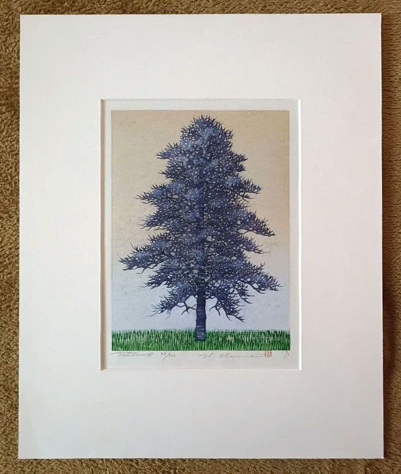 並木一 木版画 Tree Scene 78 直筆サイン・エディション入り