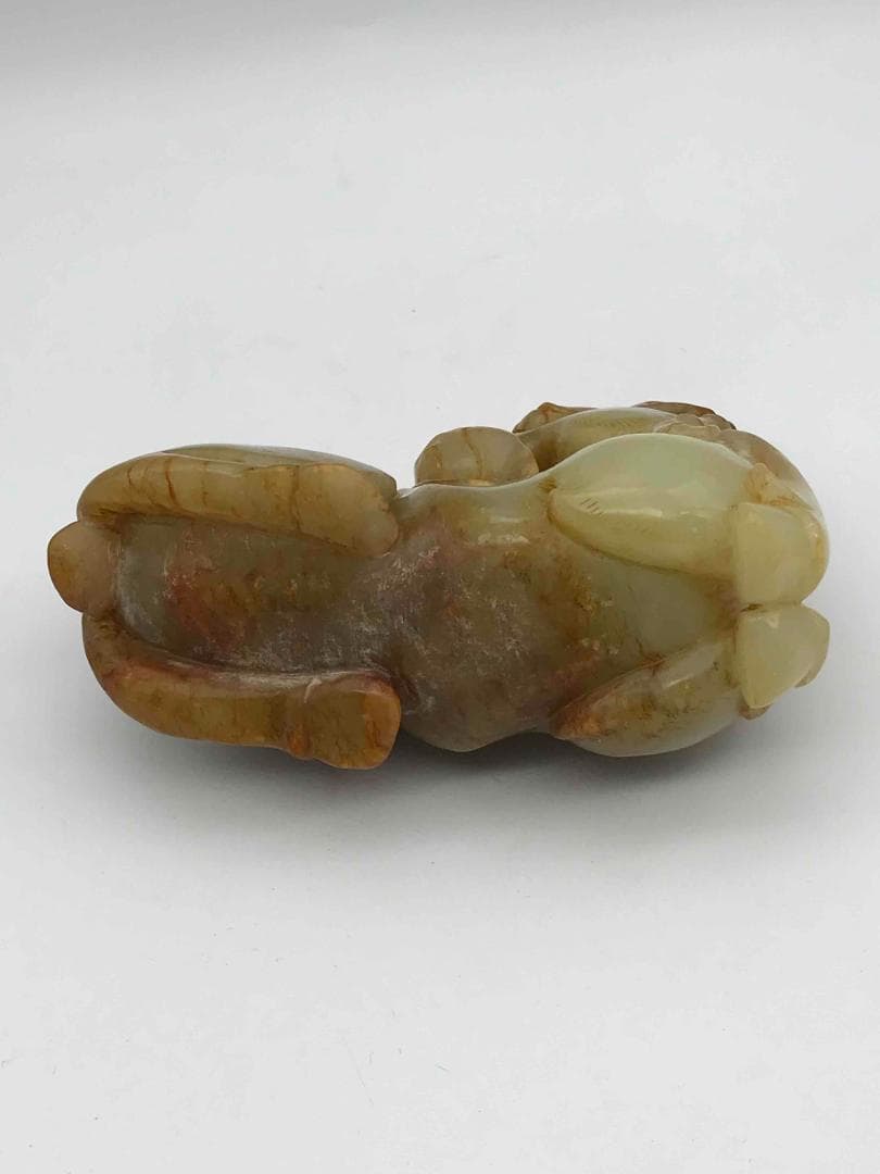 漢時代　和田玉　瑞獣　瑞馬　神駿　玉彫り　古玉石　時代物(F-33)