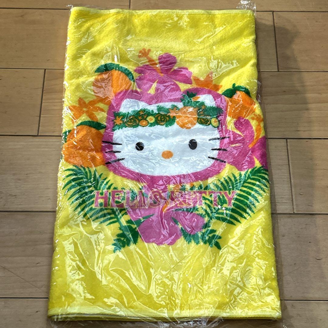 【新品未開封】平成レトロ　キティ　トロピカル　フルーツ　ハイビスカス　バスタオル
