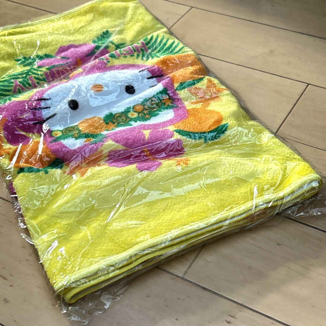 【新品未開封】平成レトロ　キティ　トロピカル　フルーツ　ハイビスカス　バスタオル