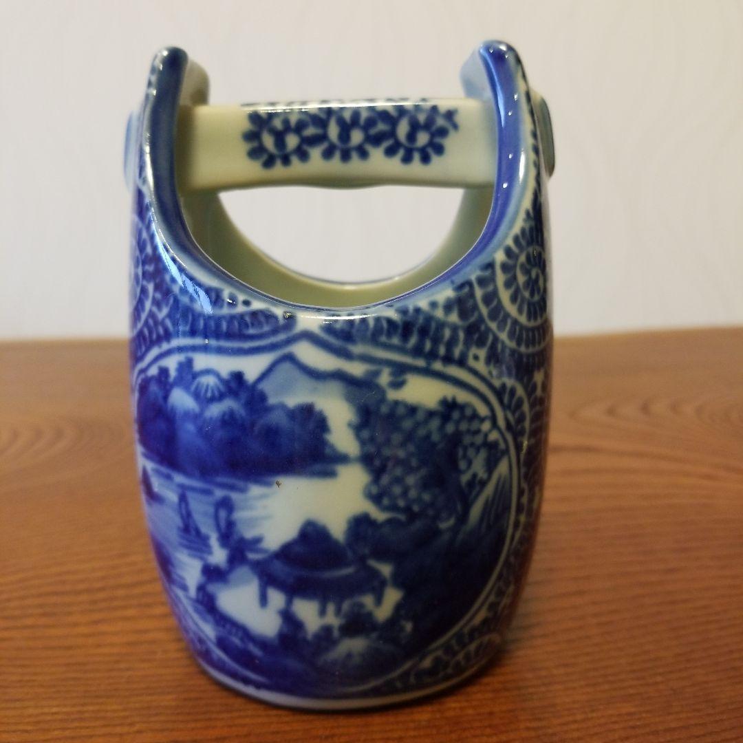 一輪挿し　陶器　風景画　渦巻く！