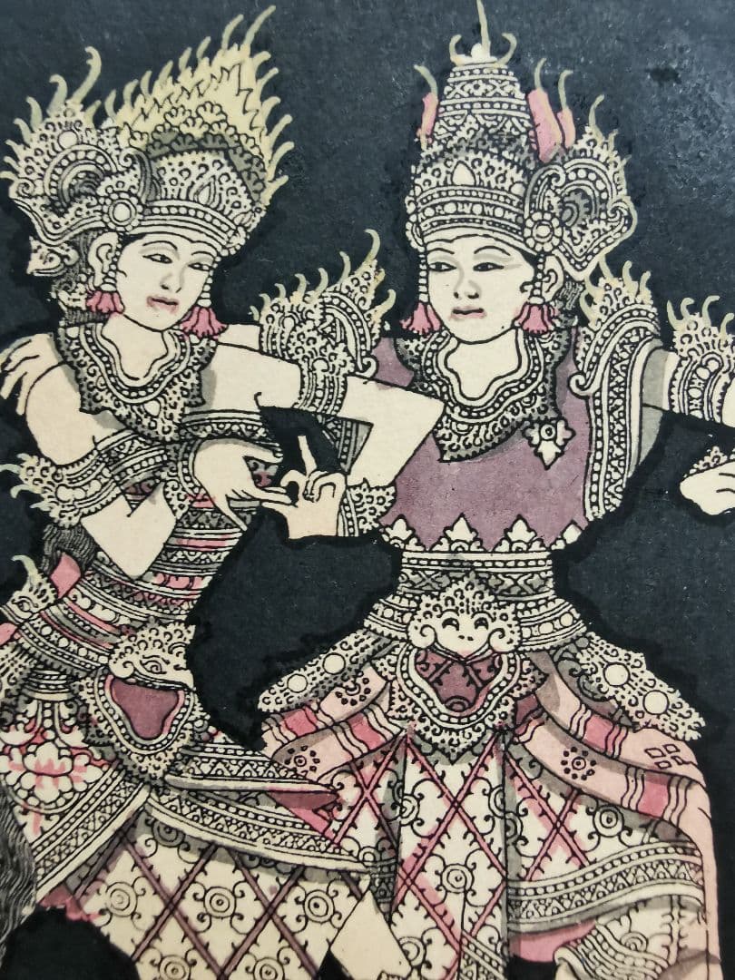 インドネシアバリ島アート細密画 神の踊り コモシャンバラ ベガワンギリ専属絵師作