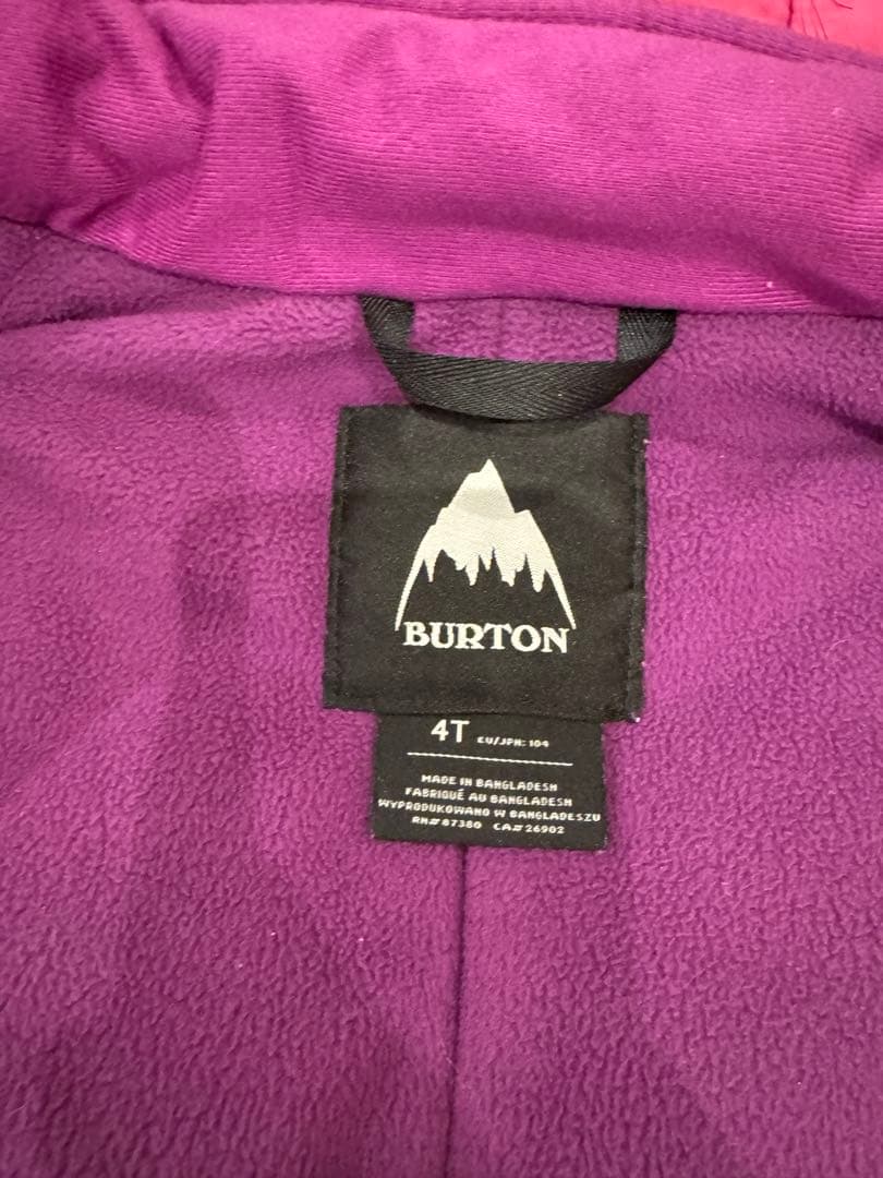 BURTON ガールズスキーウェア 4T ピンク/黒　セット104cm