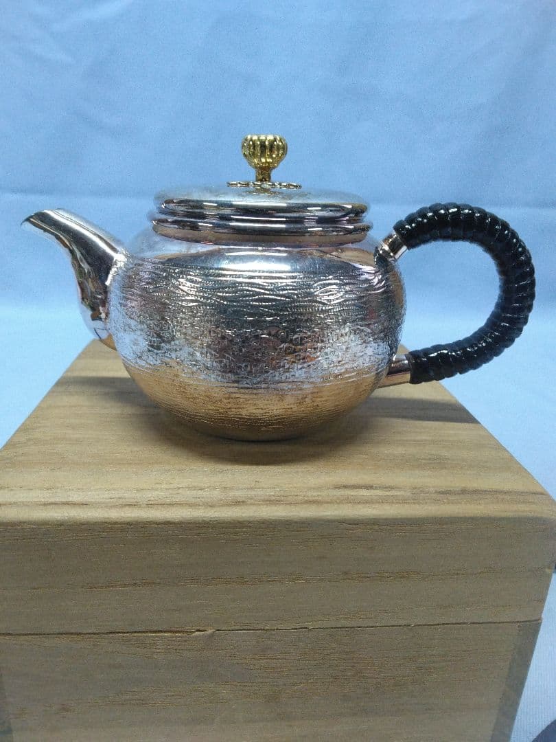 純銀　銀製品　工芸品　急須　煎茶