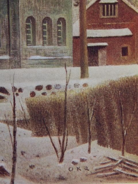 岡鹿之助、【山麓】、希少な画集画、新品高級額 額装付、状態良好