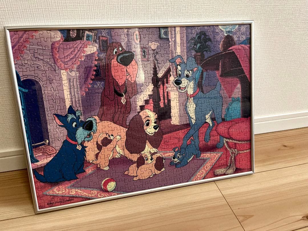 希少　わんわん物語　ジグソーパズル フレーム付き