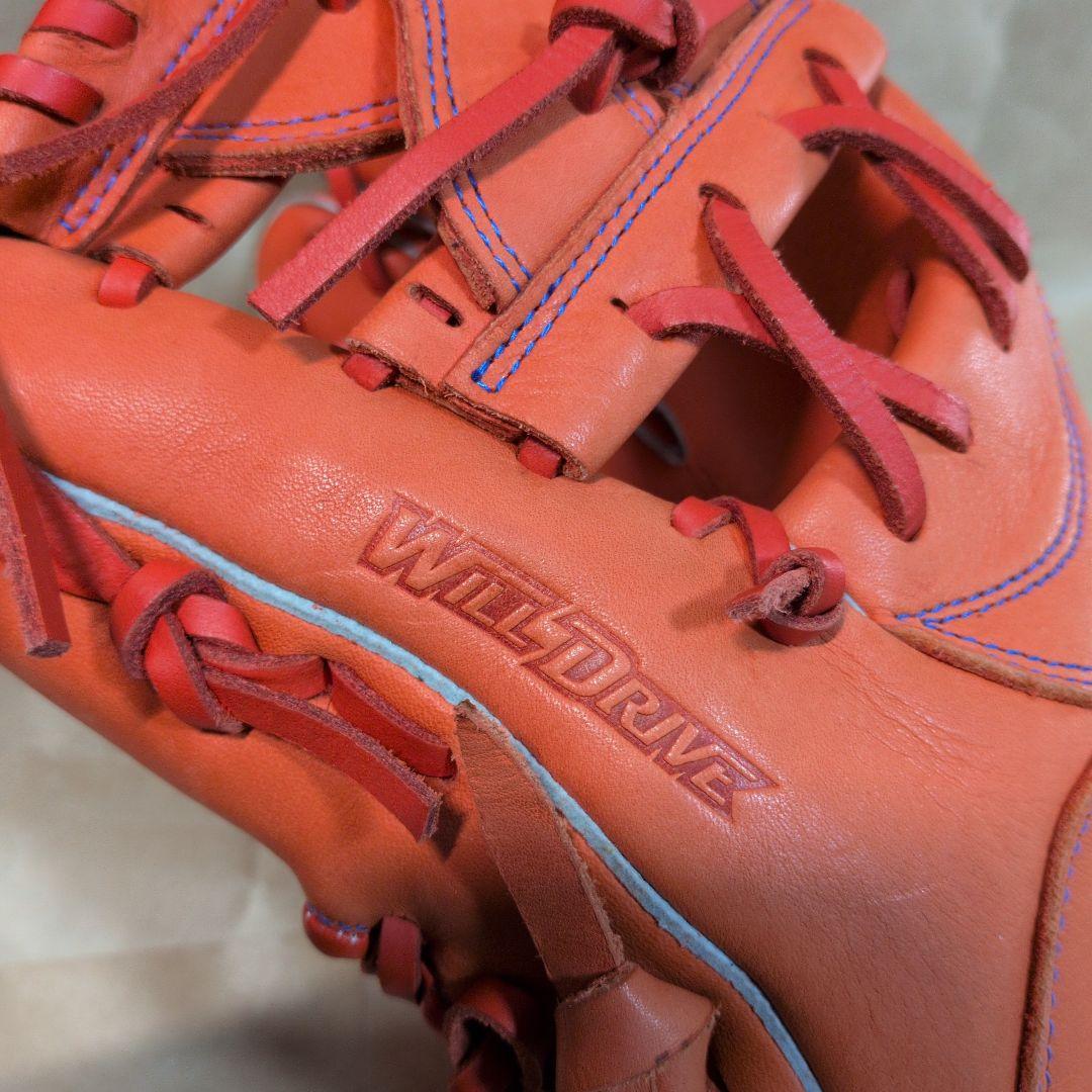 ミズノ:野球グローブ:少年軟式:左投げ:ジュニアサイズM :オレンジ色