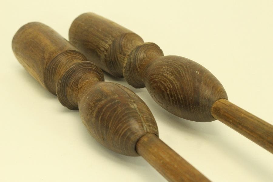 仏教美術 木製 燭台 一対 高82.5cm(メ1476)