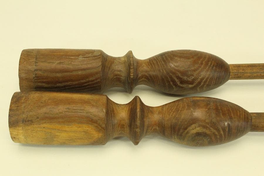 仏教美術 木製 燭台 一対 高82.5cm(メ1476)