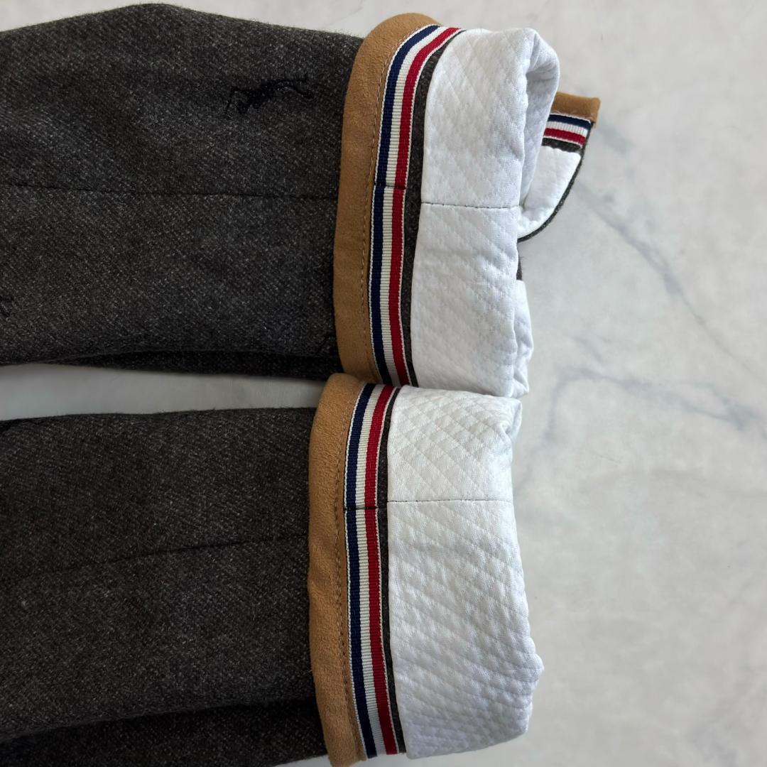 マークアンドロナ ジャケット 刺繡ロゴ パイピング 金ボタン グレー tw5