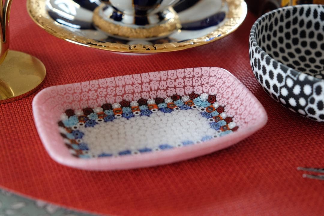 ベネチアンガラス ミルフィオリ プレート 皿 江波冨士子/黒木国昭/藤田喬平