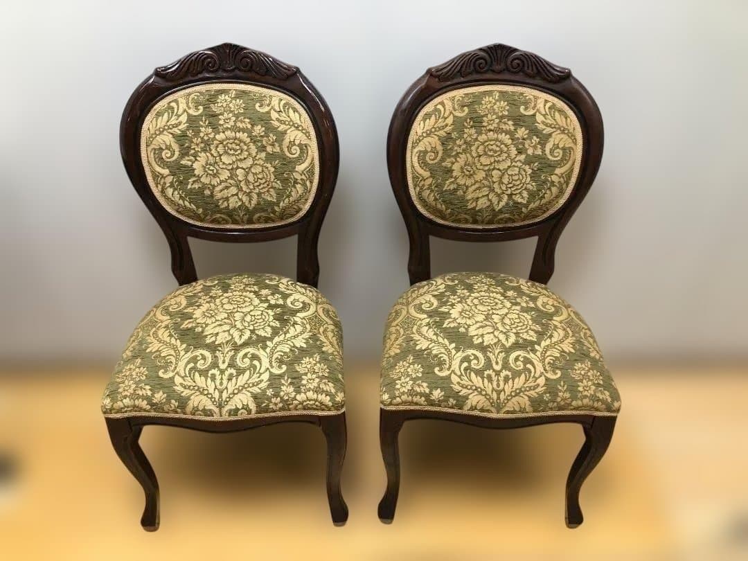 クラシックスタイル 木製チェア 2脚セット