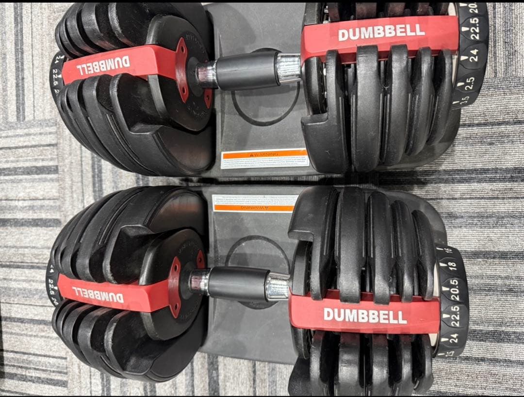 ①◆2個セット 可変式ダンベル ダイヤル調整2.5Kg〜24Kg